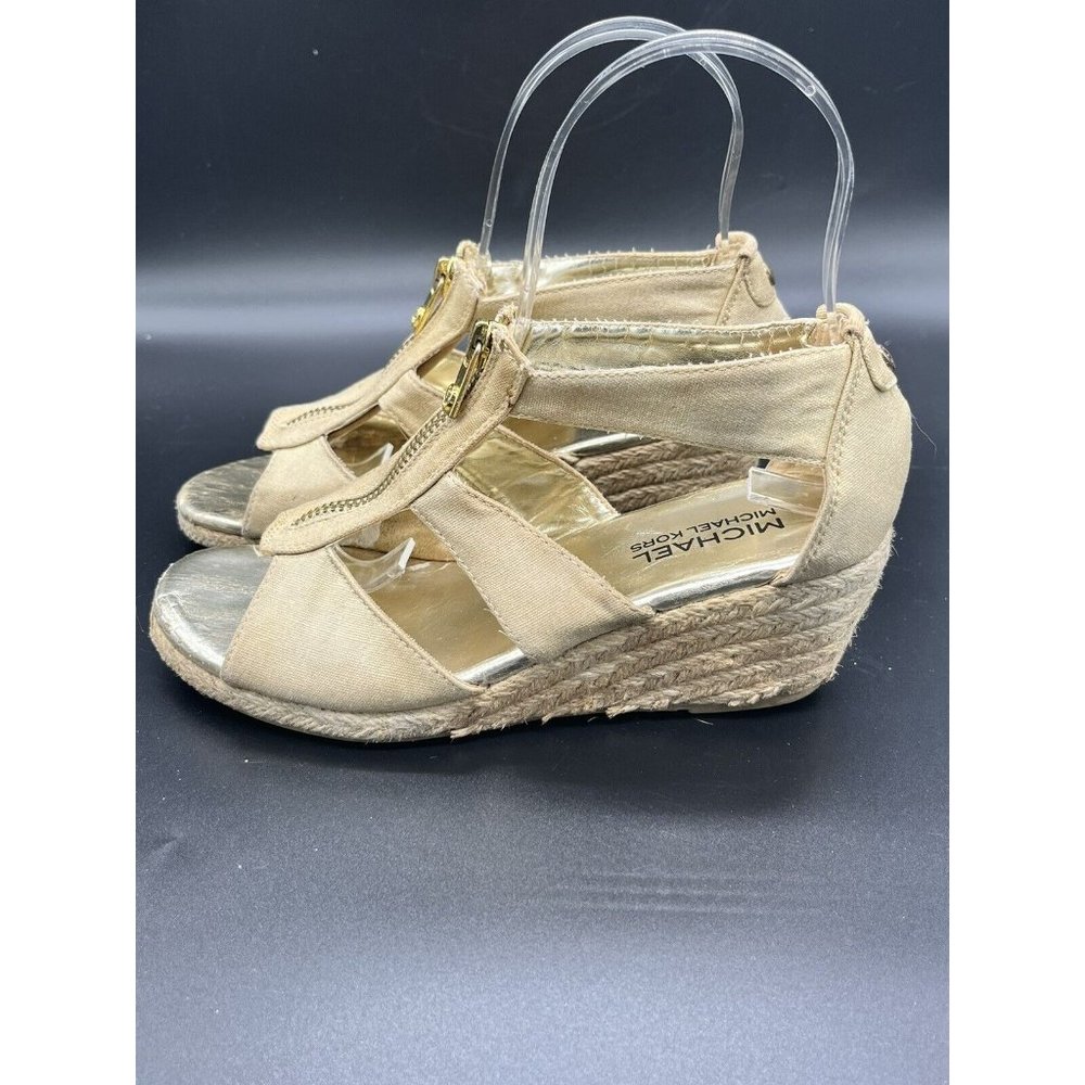 Michael Kors Shoes, size 3, wedge gold& Nude Sandals